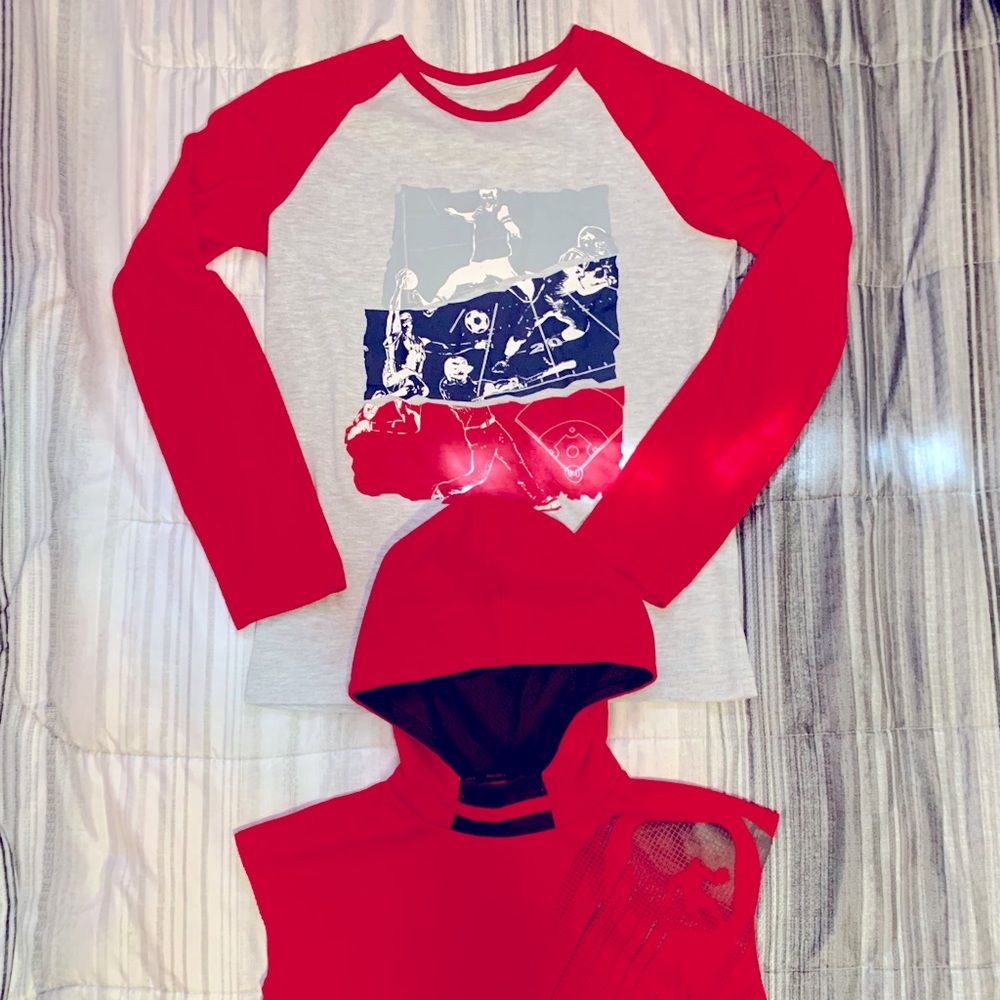 A Cotton top and sleeveless hoody for Big boys